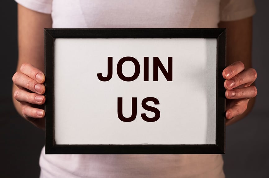 Join Us Text on Paper